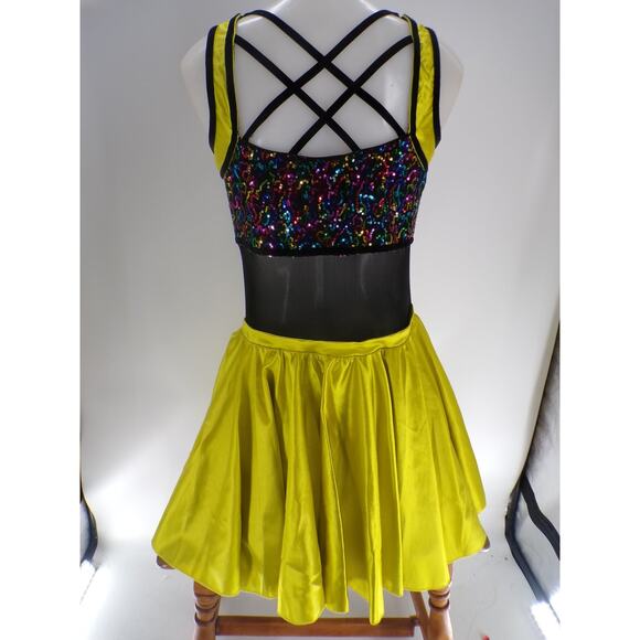 Dance Costume Revolution RC18586 Large Adult Green Jazz Sequin - Picture 9 of 9